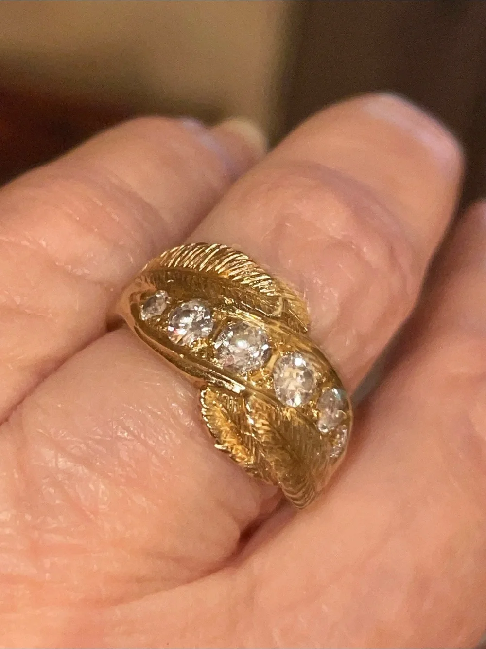 CUSTOM Vintage Solid 14k Yellow Gold .80 CT Mine Cut Genuine Diamond Ring OAK